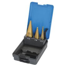 Fervi - Hss Stufrenbohrer-set 3-tlg Schälbohrer Titanbeschichtet Tin F430