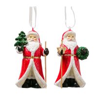Set de 2 suspensions Père Noël 5x11x9.5cm – Cimier – WADIGA
