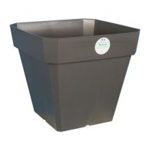 Riviera - Vaso De Flores Cuadrado Soleilla En Plástico - 49 X 49 X H 45 Cm - 65 L - Gris Brillante