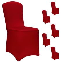 Chair Covers Set Of 6 Stretch Slipcovers For High-back Dining Chairs Oeko-tex Certified Washable & Reusable Ideal For Christmas, Weddings, Parties 