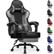 Gaming Stuhl Mit Fußstütze – Ergonomischer Gamerstuhl, 170° Verstellbar Gaming Chair, Höhenverstellbar, Mit Lendenkissen & Nackenkissen, Belastbar Bis