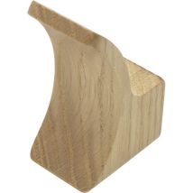 Estamp Huthaken Loop, Garderobenhaken Wandhaken Kleiderhaken + Einfache Befestigung + Eiche Lackiert, Breite 28 Mm, Höhe 63 Mm, Inkl. Stockschraube M4