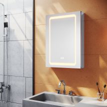 Sonni Aluminium Led Spiegelschrank 50x70cm Mit Led Beleuchtung Mit Touch Steckdose Und Beschlagfrei