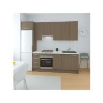 Cocina Kit-chef Con Encimera Y Con Zocalo De 280 Cm(ancho) En Nogal Noceto..