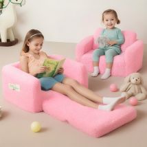 Sofá Cama Infantil 2 En 1, Sillón/sofá Plegable Para Niños, Para Dormitorio O Sala De Juegos - Gris