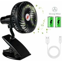 Candyse Nuovo Ventilatore Usb, Ventilatore Portatile Con Clip Per Tavolo, Scrivania, Letto Dello Studente, Passeggino, Campeggio, Viaggio (batteria 