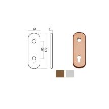 Placca Ghibli All Arg Yale – 61mm x 179mm – Alluminio bronzato/argentato – Interasse 85mm