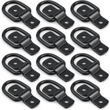 12 Pack D-ring Tie Downs, 1/4' D-rings Anchor Lashing Ring For Loads On Trailers Trucks Rv Campers Vans Atv Suv Boats Motorcycles Etc Vehicles, Heavy 