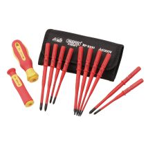 Draper Expert - Draper 70867 Xp1000 Vde - Set Di Cacciaviti Intercambiabili Extra Slim (12 Pezzi), Rosso E Giallo