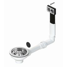 Lb Plast - Desagüe Para Fregadero Ø114 Mm Con Rebosadero Rectangular L.b. Plast Ds590-p Cromo