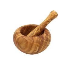 Mortier rond en bois d'olivier – 15 cm – Ustensiles de cuisine – Chevalier Diffusion