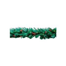 Bilake - Boa Navideña Con Decoración De Piñas Y Bolitas Rojas 30leds 180cm