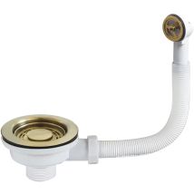 Ablaufgarnitur Für Küchenspüle, Filter Goldfarben/dunkelgrau Mit Rundem Überlauf, 114 Mm (goldfarben)