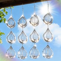 Bird Deterrents For Outside, 12 Discs Stainless Steel 3d Wind Spinners Garden Decor, 4 Sets Reflective Bird Scare Devices To Keep Woodpeckers, Pigeons