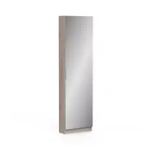 Mueblix - Armadio Scarpiera Quercia Con Anta A Specchio, 50x20x180 Cm