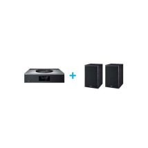 Amplificador Hi-fi Technics Sa-c600eg-s Plata + Un Par De Altavoces De Estantería Magnat Monitor S30 Negro