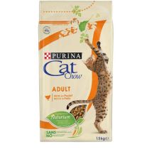 Purina – Cat Chow Pollo e Tacchino 1,5 kg – Alimento secco per gatti adulti – Proteine 32% – Ingredienti naturali