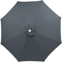 Auvent De Remplacement Pour Parasol 2.8m 6 Baleines, Toile De Parasol Déporté Remplacement Pour Cour, Jardin, Plage, Protection Uv Gris