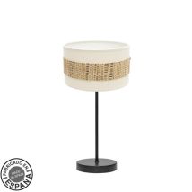 Fabrilamp – Lámpara de mesa NICARAGUA – Diseño elegante negro y blanco – 43 x 17 x 17 cm – Compatible con bombillas E14