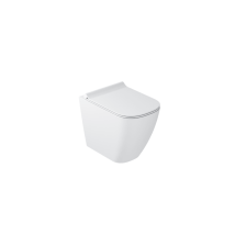 Galassia - Vase À Poser Au Sol Sans Rebord En Blanc Brillant Meg11 - Avec Abattant Wc