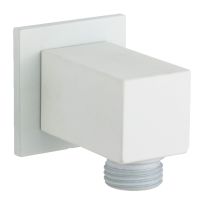 Damast - Sortie D'Eau Carrée Blanc Opaque Simi 15480 Blanc Mat