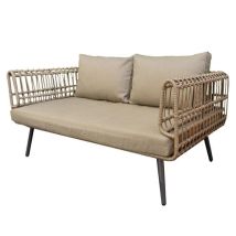 Canapé - Ariki - 2 Plätze - Synthetischer Rattan - Stahl - 161x84x67 Cm