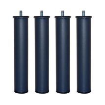 Juego de 4 patas metálicas gris para bases tapizadas – Altura 27 cm – Ancho 5 cm – Metal