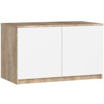 Altillo Para Armario Akord S90 Roble Sonoma 90 Cm 2 Puertas Frente En Color Blanco 2 Estantes 90x51x55 Cm