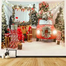 Cartamundi - Christmas Tapestry Christmas Backdrop Background Wall Covering Tapestries For Party Living Room Bedroom Dorm Home Decor (200 150cm)