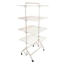 Tendedero de ropa 4 niveles 32 m con pie telescópico – Acero plastificado – Color blanco – Dimensiones: 61 x 61 x 154 cm