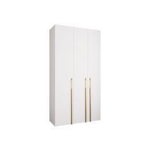 Armario Hartford 571, Blanco, 246x130x52cm, Puertas De Armario: Con Bisagras, Número De Estantes: 6