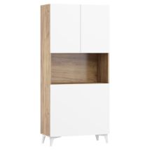 Bim Furniture - Klappbare Megan 1 Schreibtisch Haushaltsbüro Computertisch Craft Golden / Weiß Glänzend