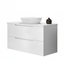 Kibath Mueble De Baño Con Lavabo Victoria 80x45 Cm Acabado Blanco Mate 2 Cajones Suspendido