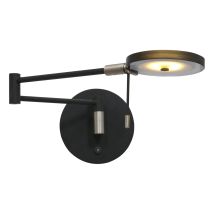 Moderne schwarze Wandleuchte Turound – Rauchglas-Reflektor – dimmbar – 10W – 1000lm – 2700K bis 4000K – 17cm hoch – 62cm lang – 20cm breit