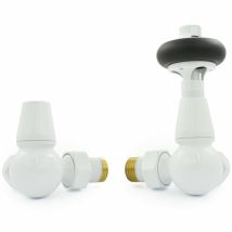 West Faringdon Corner Thermostatic Radiator Valve And Lockshield - White