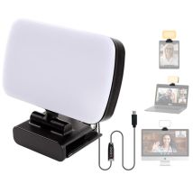 Longziming - Luz De Videoconferencia, Panel Led Con Clip, 120 Led Y 3 Temperaturas De Color, Luz Fotográfica, Lámpara Fotográfica Para Transmisión En 