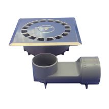 Tecnoagua - Pvc Siphonablauf 360o Standard Edelstahl T-88 Vhi 15 X 15 Cm/65 X 165 X 51 Mm/ø50 Mm