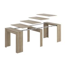Dmora - Consolle Allungabile Abicitren, Tavolo Da Pranzo Allungabile, Ripiano Con Allunghe Multiuso Estensibile Fino A 10 Posti, 51/237x90h78 Cm, 
