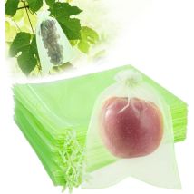 100 Bolsas De Organza Con Cordón Para Frutas, De Malla, Para Proteger Contra Avispas, Pájaros E Insectos, 17 X 23 Cm, Color Verde