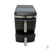 B-Ware Gourme Tmaxx Heißluftfritteuse Airfryer Doppelkammer Schwarz 12 L Fritteuse