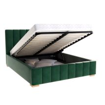 Lit Coffre Austin 120 X 200 Cm Avec Sommier À Lattes Relevable Vert