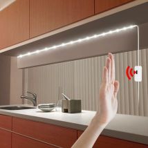 M Led-streifen Mit Bewegungsmelder. 6500 K Weißes Licht, Ip65 Wasserdicht, Usb-akku Wiederaufladbar. Selbstklebender Led-streifen Für Schlafzimmer, 