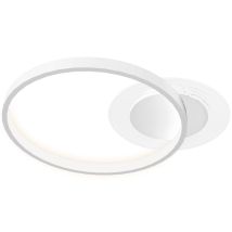 Plafonnier Rond À Deux Anneaux, 50 X 40 X 7,4 Cm, Blanc