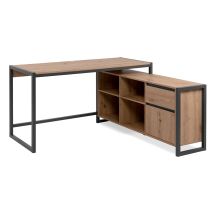Finori - Wandlungsfähiger Eckschreibtisch Eiche Dekor L139 Cm - Prague