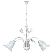 Lampadario Teresa 3-flammig E14 In Weiß/silber Mit Weißem Spiegelscheibenglas