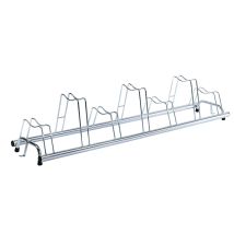 Andrys Srl - Andrys - Soporte Para Bicicletas De Suelo De 7 Puestos, También Para Bicicletas Con Freno De Disco, Color Plata, 196 X 42 X 40 Cm