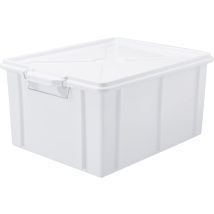 Contenitore Con Coperchio Cm.55x40x29h Bianco Mod. Box Cassetta