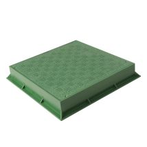 First Plast - Tcdp25v Telaio Con Coperchio Pedonabile In Pvc, Verde, 250x250 Mm