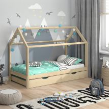 Vitalispa - Cama De Casa Wiki, Marrón, 90x200 Cm Con Cama De Invitados