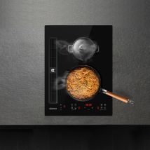 Ciarra 3356w 2 In 1 - Piastra A Induzione Con Cappa Integrata 39cm, 2 Fuochi, 9 Livelli Di Potenza, 460 M³/h, Funzione Boost, Zona Flexi Cbbeh392bf